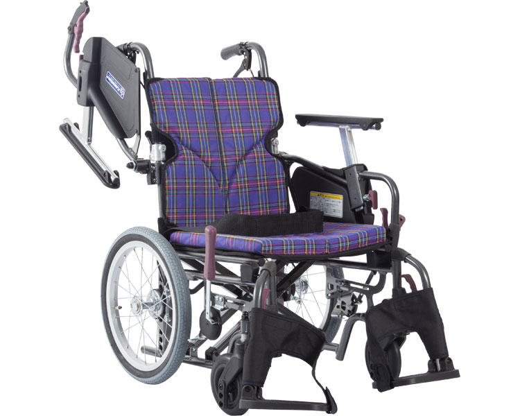 ★ポイント最大16倍★【全国配送可】-モダンC　KMD-C16-38-LO A11_紫チェック カワムラサイクル　JAN 4514133507924 kt394738 取寄品 歩行関連 車いす 介助式-【介護福祉用具】