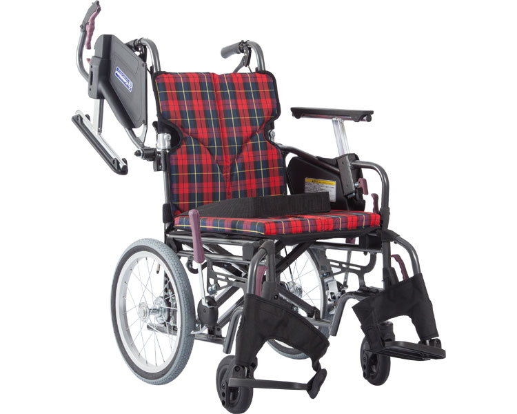 ★ポイント最大16倍★【全国配送可】-モダンC　KMD-C16-42-SH A10_赤チェック カワムラサイクル　JAN 4514133507610 kt394770 取寄品 歩行関連 車いす 介助式-【介護福祉用具】