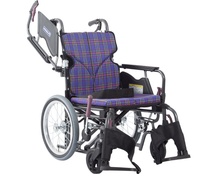 ★ポイント最大16倍★【全国配送可】-モダンB　KMD-B16-42-SSL A11_紫チェック カワムラサイクル　JAN 4514133505289 kt394978 取寄品 歩行関連 車いす 介助式-【介護福祉用具】