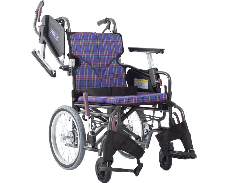 ★ポイント最大16倍★【全国配送可】-モダンC　KMD-C16-38-M A11_紫チェック カワムラサイクル　JAN 4514133507269 kt395452 取寄品 歩行関連 車いす 介助式-【介護福祉用具】