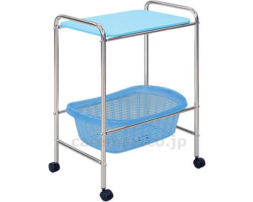 ★ポイント最大16倍★【全国配送可】-S型レザー棚付脱衣カゴ　TB-73-13 カゴ：ブルー　棚：抹茶 高田ベッド製作所　JAN kt398034 取寄品 医療・施設 施設用備品 (施設用備品)-【介護福祉用具】