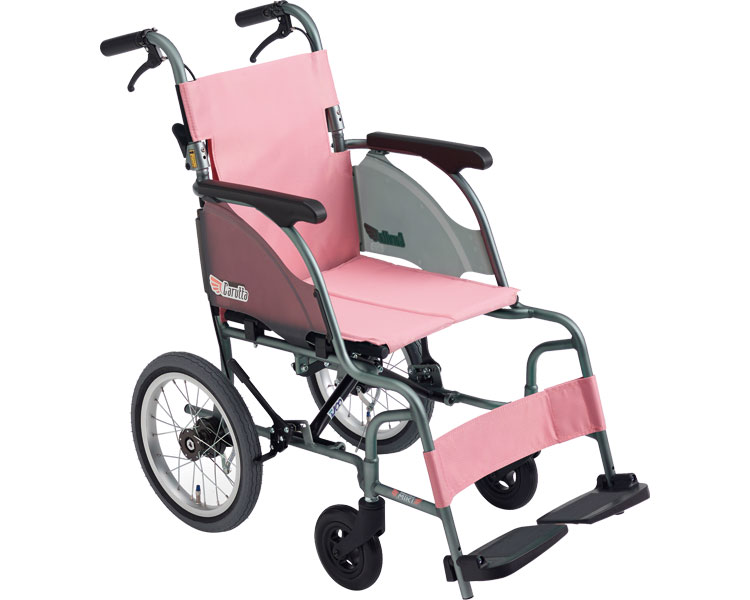 ★ポイント最大16倍★【全国配送可】-カルッタ介助型　CRT-2PU　ハイポリマー仕様 CJ00934　ピンク（A-15） ミキ　JAN kt399666 取寄品 歩行関連 車いす 介助式-【介護福祉用具】