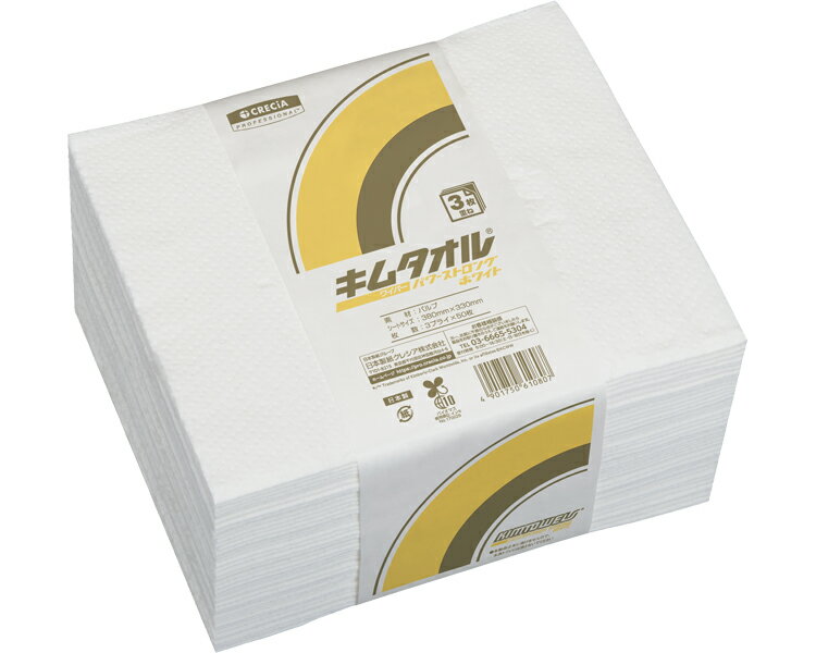 ★ポイント最大16倍★【全国配送可】-キムタオル　パワーストロング　ホワイト 61082　3枚重ね×50枚　3プライ 日本製紙クレシア　JAN 4901750610807 kt400601 取寄品 その他 その他-【介護福祉用具】