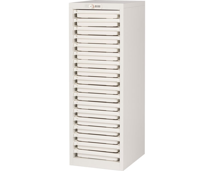 ★ポイント最大16倍★【全国配送可】-配薬キャビネット　浅型18段18人用　シリンダ MLGC-118C　ネオホワイト 宮成製作所　JAN 4589679226967 kt407040 取寄品 医療・施設 その他医療 薬入れ-【介護福祉用具】