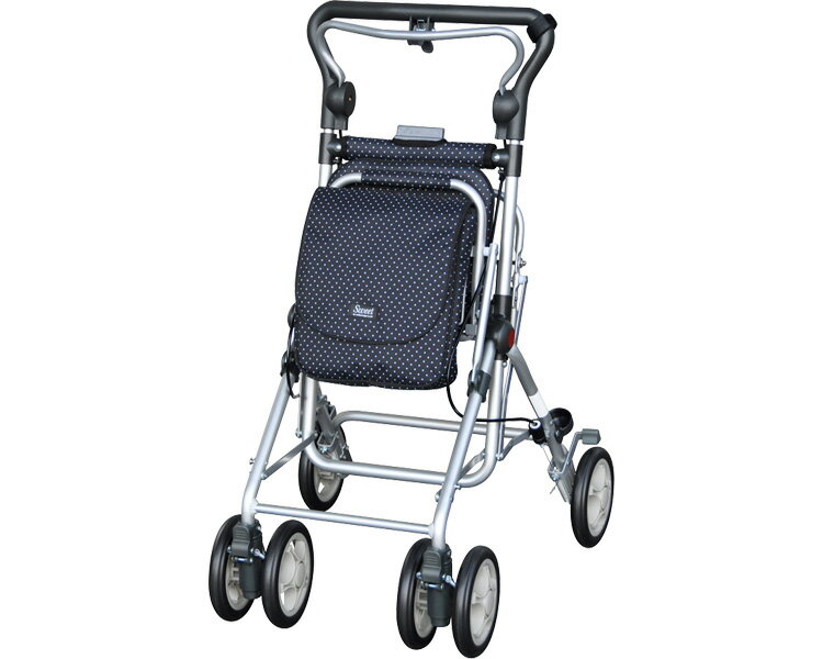 ★ポイント最大16倍★【全国配送可】-スイートレイ No.681　ブラック 須恵廣工業　JAN 4938643202849 kt407486 取寄品 歩行関連 シルバーカー コンパクトタイプ-【介護福祉用具】