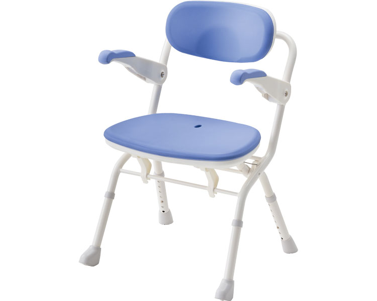 ★ポイント最大16倍★【全国配送可】-楽らく開閉シャワーベンチ　S 536-081　ブルー アロン化成　JAN 4970210012611 kt412117 取寄品 入浴関連 シャワーチェア 折りたたみ式-【介護福祉用具】