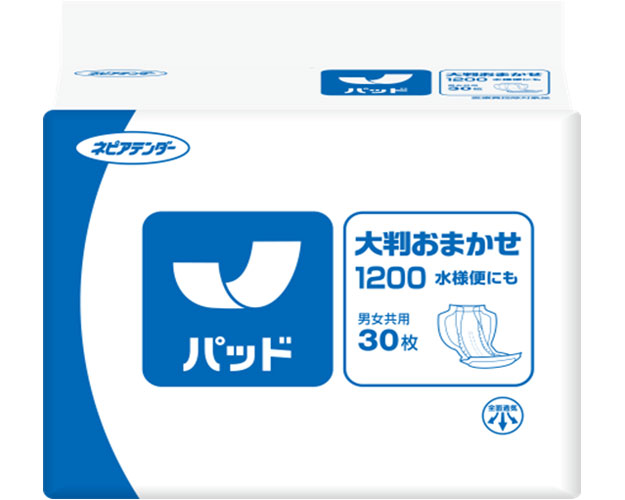 ★ポイント最大16倍★【全国配送可】-大判おまかせ1200　水様便にも 30枚 王子ネピア　JAN 4901121486000..