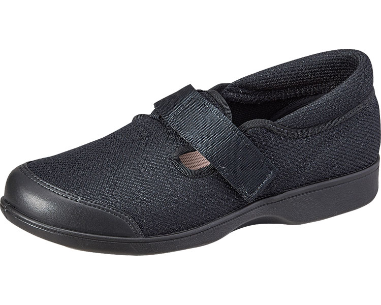 ★ポイント最大16倍★【全国配送可】-ラクラクL019 ブラック　22.0cm ムーンスター　JAN 4945269375031 kt412805 取寄品 歩行関連 シューズ 屋外用-【介護福祉用具】