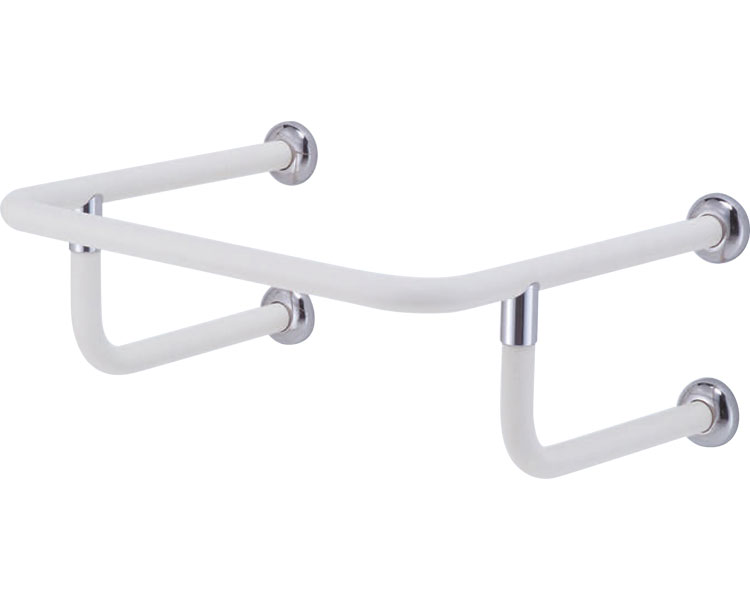 ★ポイント最大16倍★【全国配送可】-D形丸棒手すり【洗面器用】　600×500 No.864　アイボリ シロクマ　JAN 4936350090810 kt415329 取寄品 排泄関連 トイレ周辺用具 トイレ用手すり-【介護福祉用具】