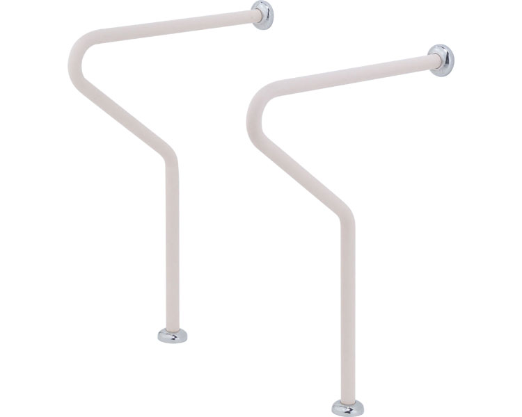 ★ポイント最大16倍★【全国配送可】-R形丸棒手すり【洗面器用】　600 No.866　アイボリ シロクマ　JAN 4936350090834 kt415331 取寄品 排泄関連 トイレ周辺用具 トイレ用手すり-【介護福祉用具】