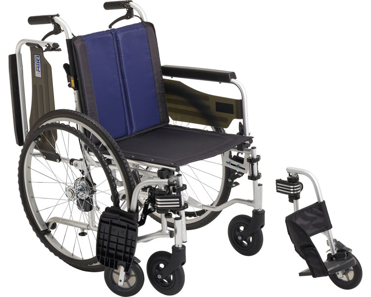 ★ポイント最大16倍★【全国配送可】-自走式車いす　イージースルー　EST-2 座幅40　ブルー ミキ　JAN 4536697116763 kt417328 取寄品 歩行関連 車いす 自走式-【介護福祉用具】