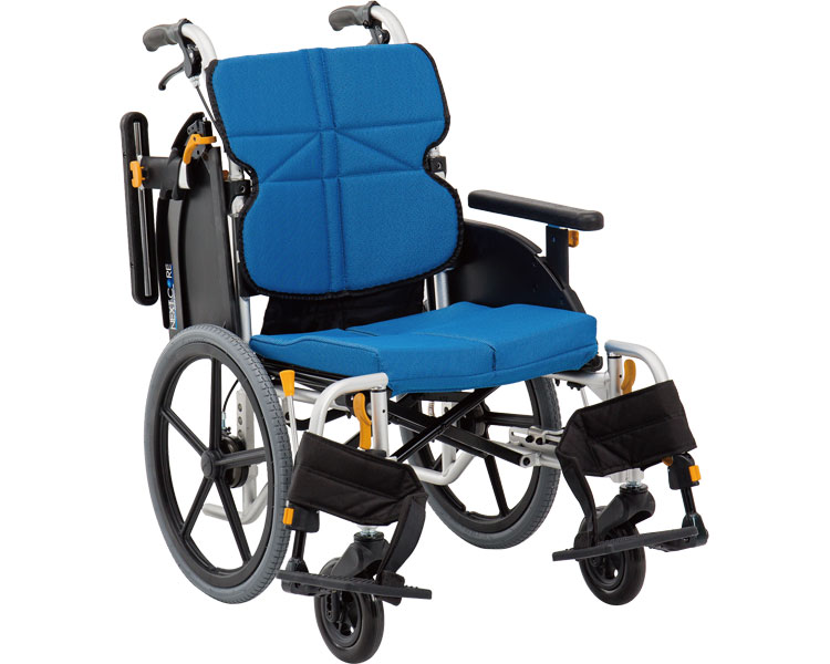 ★ポイント最大16倍★【全国配送可】-ネクストコア・ミニモ介助　NEXT-60B HB 座幅40　♯F-2（ブルー） 松永製作所　JAN kt424695 取寄品 歩行関連 車いす 介助式-【介護福祉用具】