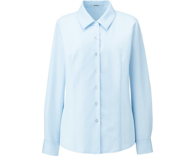 ★ポイント最大16倍★【全国配送可】-長袖ブラウス RB4167-6 ブルー 9号 ボンマックス JAN 4544316083358 kt428769 取寄品 衣類 ユニフォーム トップ-【介護福祉用具】