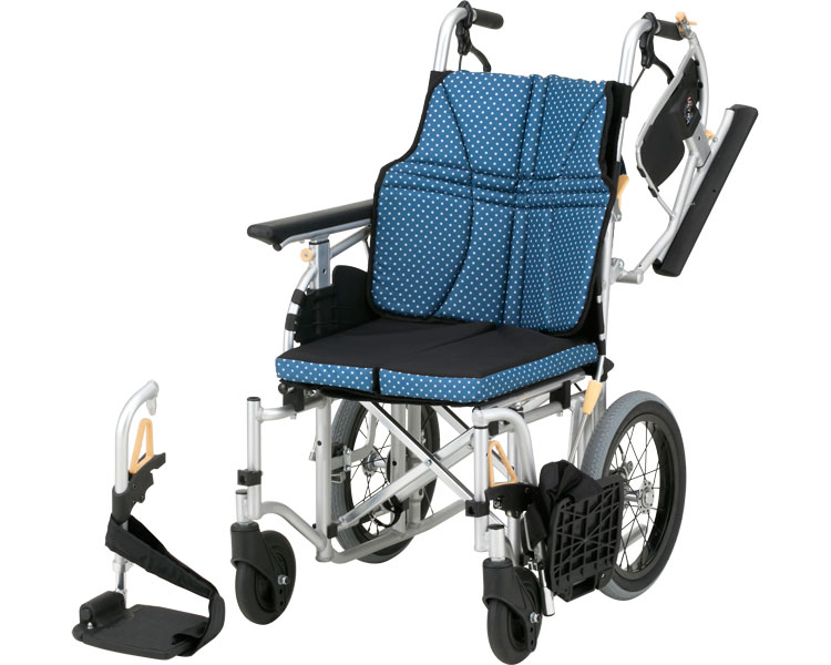 ★ポイント最大16倍★【全国配送可】-ウルトラモジュール　NAH-U7　エアリー仕様 座幅40〜44　インディゴ 日進医療器　JAN 4519856009793 kt431281 取寄品 歩行関連 車いす 介助式-【介護福祉用具】