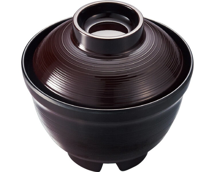 ★ポイント最大16倍★【全国配送可】-はけ目汁碗　蓋 MB-791TUK　溜内黒 三信化工　JAN kt456183 取寄品 ..