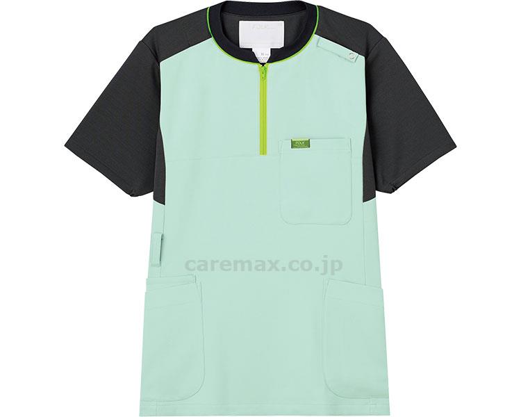 ★ポイント最大16倍★【全国配送可】-ジップアップスクラブ　CK700 パステルグリーン×チャコール