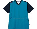 ★ポイント最大16倍★【全国配送可】-スクラブ CK703 ターコイズ×ダークネイビー SS フォーク JAN 4589457880152 kt482626 取寄品 衣類 ユニフォーム トップ-【介護福祉用具】