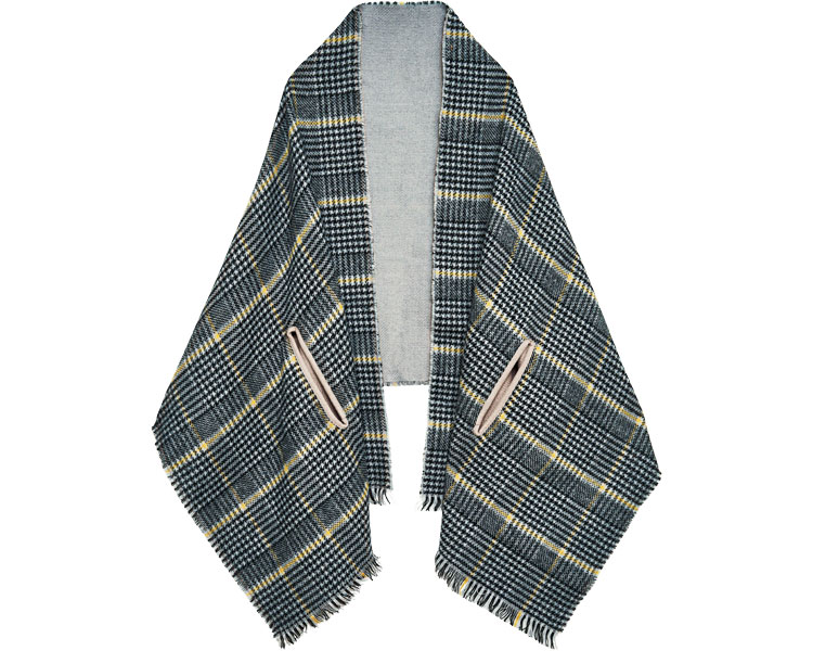 ★ポイント最大16倍★【全国配送可】-2way リバーシブルケープストール ブラックチェック コジット JAN 4969133911033 kt491662 取寄品 衣類 衣類小物 防寒具-【介護福祉用具】