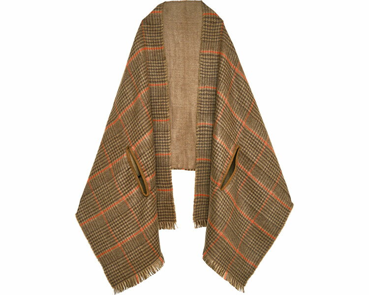 ★ポイント最大16倍★【全国配送可】-2way リバーシブルケープストール モカチェック コジット JAN 4969133911040 kt491663 取寄品 衣類 衣類小物 防寒具-【介護福祉用具】