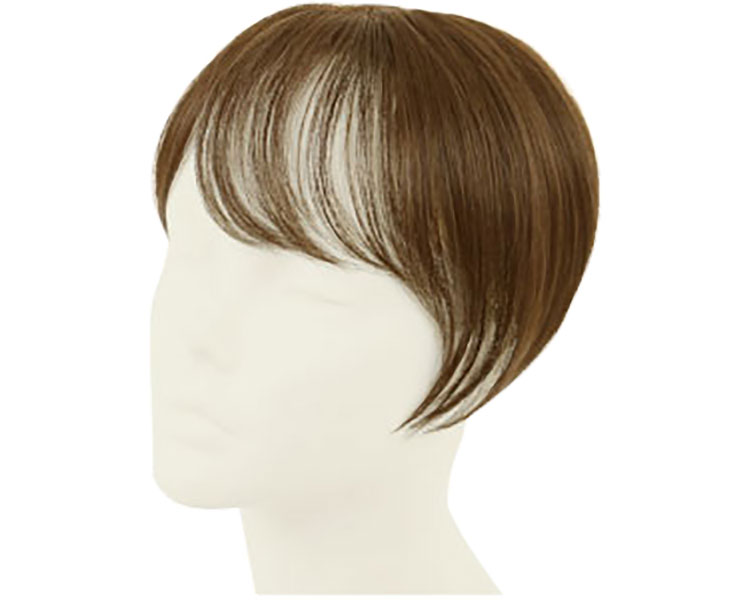 ★ポイント最大16倍★【全国配送可】-プレミアム白髪かくしウィッグナチュラルショート ダークブラウン ..