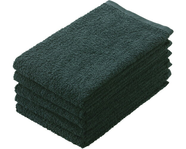 ★ポイント最大16倍★【全国配送可】-ダークカラーフェイスタオル FTD-4　黒　5枚入 伊藤忠リーテイルリ..