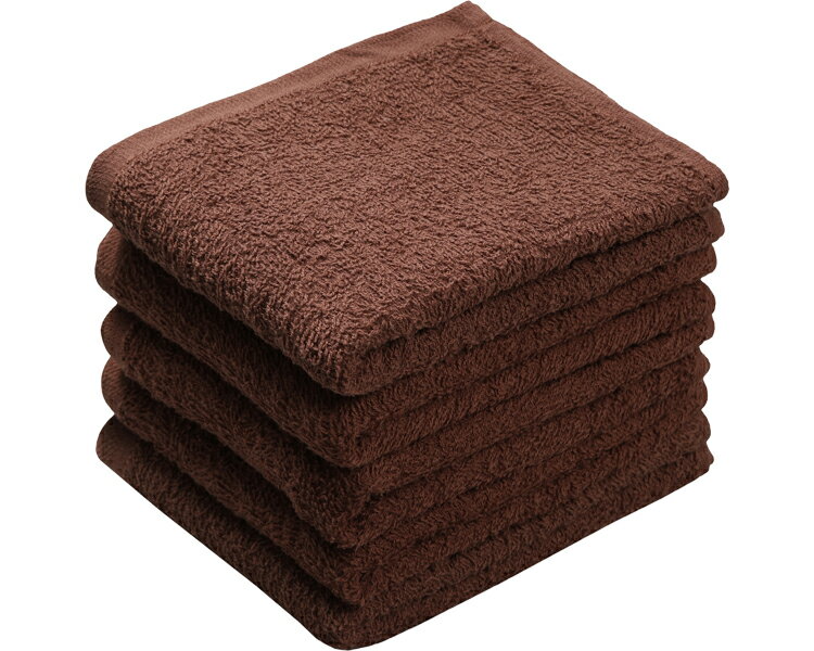 ★ポイント最大16倍★【全国配送可】-ダークカラーフェイスタオル FTD-5　茶　5枚入 伊藤忠リーテイルリ..