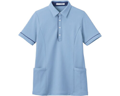 ★ポイント最大16倍★【全国配送可】-半袖ロングポロシャツ HSP004　クリアスカイ　M カーシーカシマ　JAN 4548127551112 kt498195 取寄品 衣類 ユニフォーム トップ-【介護福祉用具】