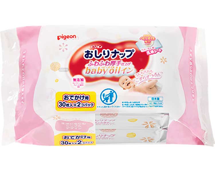 ★ポイント最大16倍★【全国配送可】-おしりナップふわふわ厚手仕上ベビーオイルイン 1023746 30枚×2個パック ピジョン JAN 4902508117371 kt498745 取寄品 排泄関連 排泄洗浄・清拭 おしりふき(流せないタイプ)-【介護福祉用具】