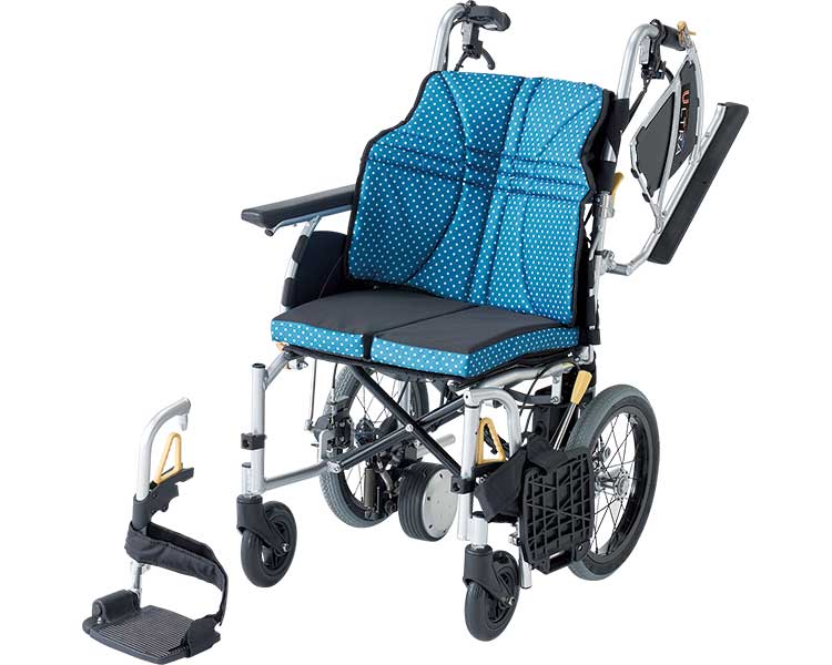 ★ポイント最大16倍★【全国配送可】-軽eウルトラ　NAH-U2W　エアリーMT 座幅40　インディゴ 日進医療器　JAN 4519856010959 kt499559 取寄品 歩行関連 車いす 電動車いす-【介護福祉用具】