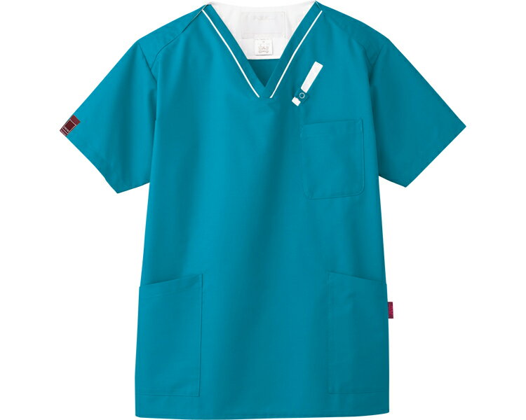 ★9/4-11 P最大27倍★【全国配送可】-スクラブ　7042SC ターコイズ　LL フォーク　JAN 4589457795760 kt499958 取寄品 衣類 ユニフォーム トップ-【介護福祉用具】