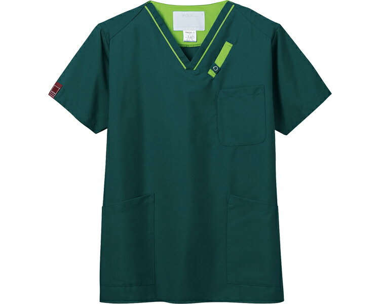 ★ポイント最大16倍★【全国配送可】-スクラブ　7042SC-18 モスグリーン　M フォーク　JAN 4589989634209 kt499977 取寄品 衣類 ユニフォーム トップ-【介護福祉用具】