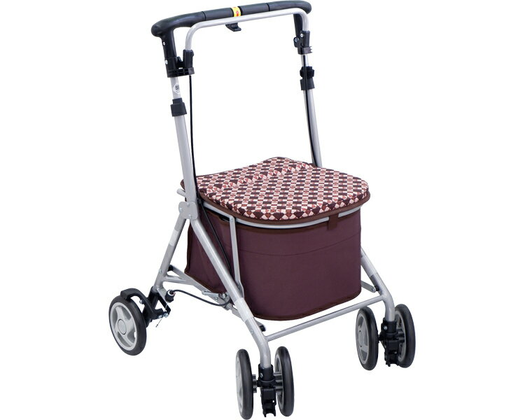 ★ポイント最大16倍★【全国配送可】-カゴマート Gブラウン 島製作所　JAN 4945528523463 kt500592 取寄品 歩行関連 シルバーカー ミドルタイプ-【介護福祉用具】