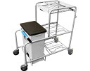 ★ポイント最大16倍★【全国配送可】-オムツ交換台車 買物カゴ2個付 YS-930 ライトグレー 大和産業 JAN kt514958 取寄品 排泄関連 紙おむつ...
