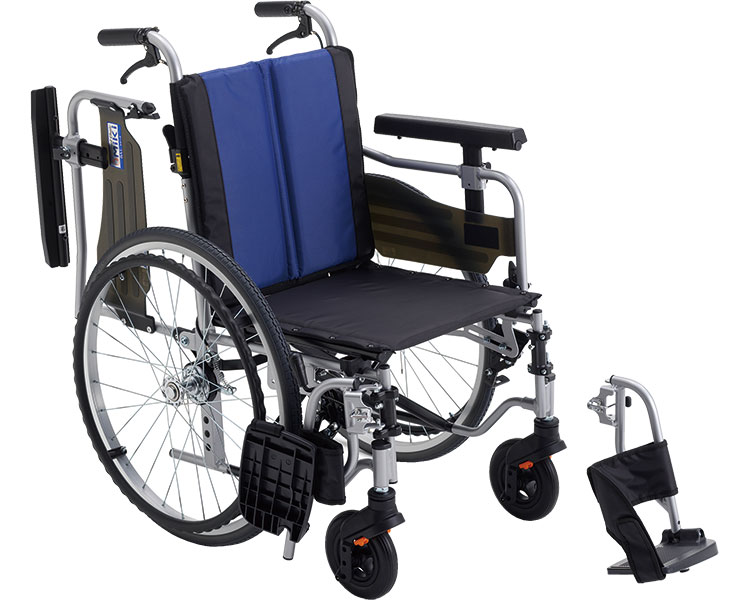 ★ポイント最大16倍★【全国配送可】-アルミ自走車いす　BAL-R5　ハイポリマー仕様 座幅40　ナイロンブルー（A-2） ミキ　JAN 4536697117661 kt506258 取寄品 歩行関連 車いす 自走式-【介護福祉用具】
