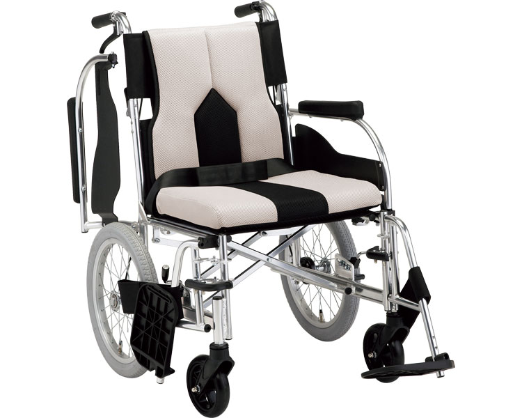 ★ポイント最大16倍★【全国配送可】-多機能介助式車いすカラーズ　KC-4LG ライトグレー　40幅 マキテック　JAN 4968501790102 kt507172 取寄品 歩行関連 車いす 介助式-【介護福祉用具】