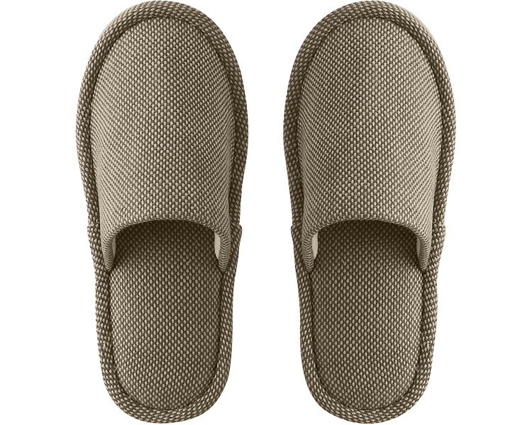 ★ポイント最大16倍★【全国配送可】-先染メ外縫スリッパ A123053　ブラウン　M テンダイ　JAN 4939030556569 kt507521 取寄品 歩行関連 シューズ スリッパ-【介護福祉用具】