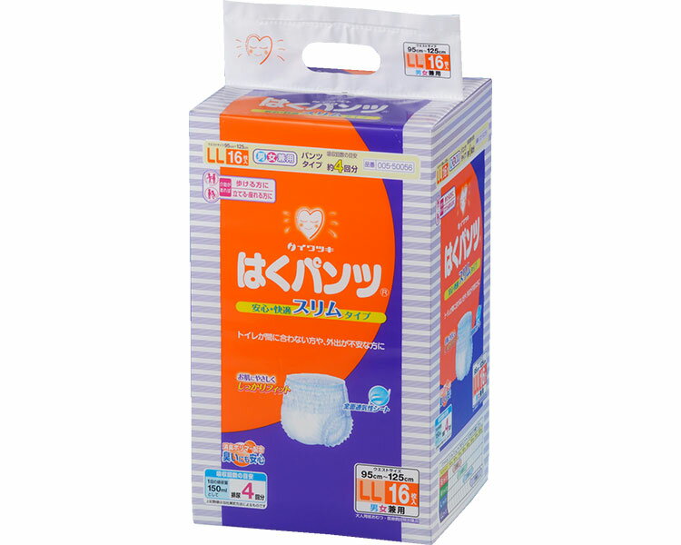 ★ポイント最大16倍★【全国配送可】-イワツキはくパンツスリム店頭用　LL 005-50056　16枚 イワツキ　JA..