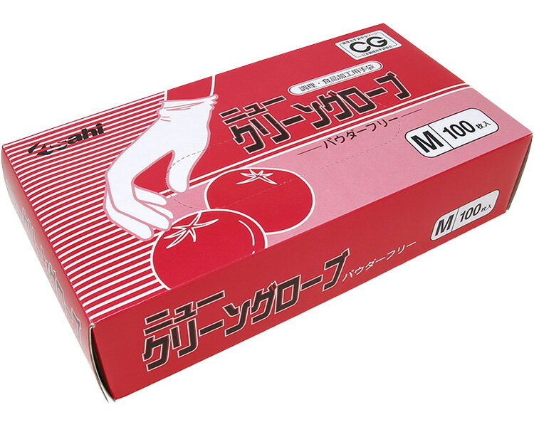 ★ポイント最大16倍★【全国配送可】-ニュークリーングローブナチュラル　粉無 93580　M　100枚 旭創業　JAN 4990798835525 kt513212 取寄品 医療・施設 手袋 プラ手袋-【介護福祉用具】