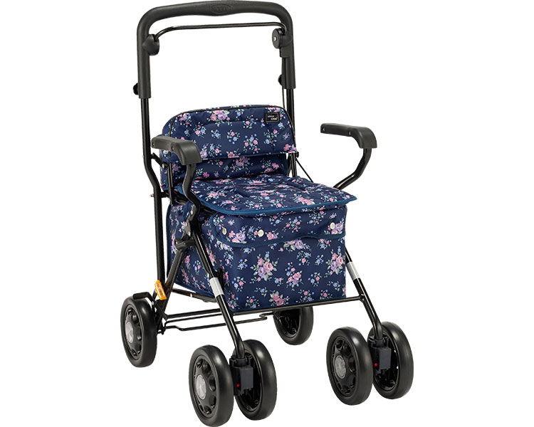 ★ポイント最大16倍★【全国配送可】-フォレストコア TFR-20KH　紺花柄 マキテック　JAN 4968501792403 kt515489 取寄品 歩行関連 シルバーカー ボックスタイプ-【介護福祉用具】
