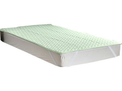 ★ポイント最大16倍★【全国配送可】-洗える防水敷パッド　パイル素材　ダブル AKH-263750　花柄グリーン..