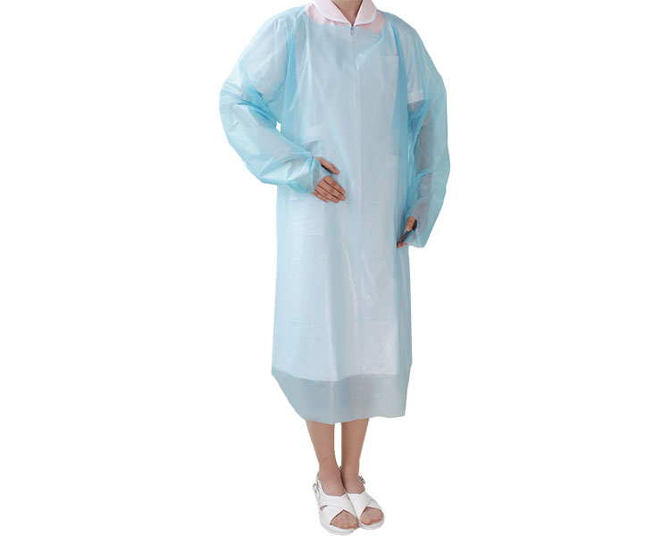 ★ポイント最大16倍★【全国配送可】-eプラスチックガウン　袖つき指フック　20枚入 FR-080　フリーサイ..