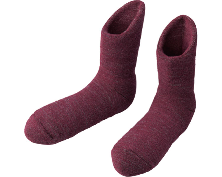 ★ポイント最大16倍★【全国配送可】-備長炭ホームソックス　足首ロング 27868　エンジ コジット　JAN 4969133278662 kt521983 取寄品 衣類 ソックス 防寒靴下-【介護福祉用具】