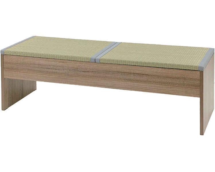 ★ポイント最大16倍★【全国配送可】-畳収納ベンチ　120×43×39cm グレー×い草 大島屋　JAN 4531803340797 kt523709 取寄品 医療・施設 施設用家具 ロビーチェア-【介護福祉用具】
