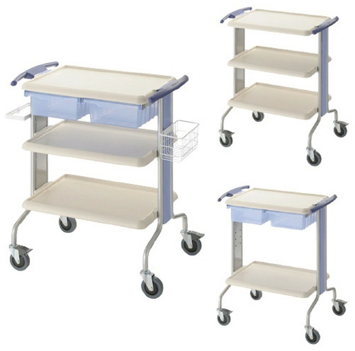 ★ポイント最大16倍★【送料無料】-キャリーワゴン（トレー3段） KY-713N 品番 my23-3423-00-- 1入り-【MY医科器機】JAN