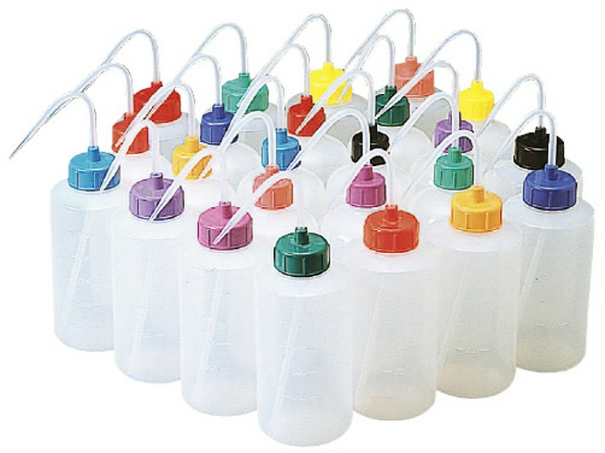 ★7/4-11 P最大27倍★【全国配送可】-カラーキャップ付洗浄瓶（細口） 100ML(12ホンイリ) 品番 my23-5021-0009 1入り-【MY医科器機】JAN