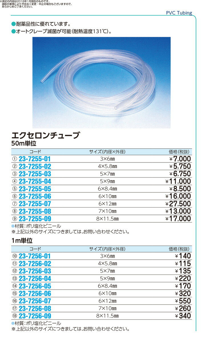 ★ポイント最大16倍★【送料無料】-エクセロンチューブ（50m巻）　　　 6MMX10MM 品番 my23-7255-06-- 1入り-【MY医科器機】JAN 4562112831867 3