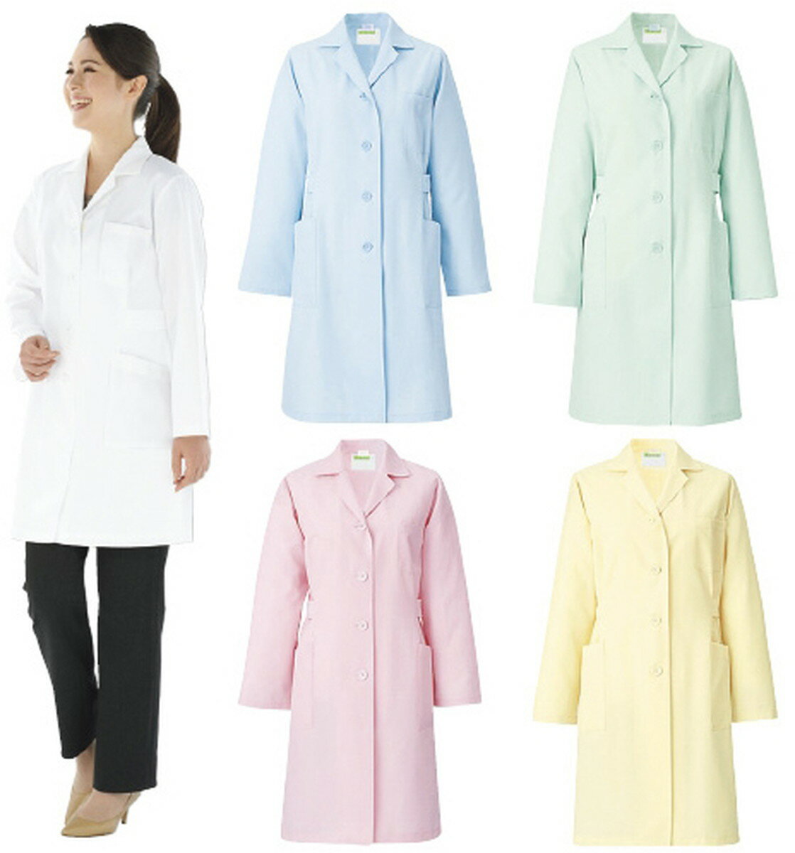 ★ポイント最大16倍★【全国配送可】-レディス診察衣　長袖 261-90(オフホワイト) 品番 my23-7828-0004 1入り-【MY医科器機】JAN 4560160762645