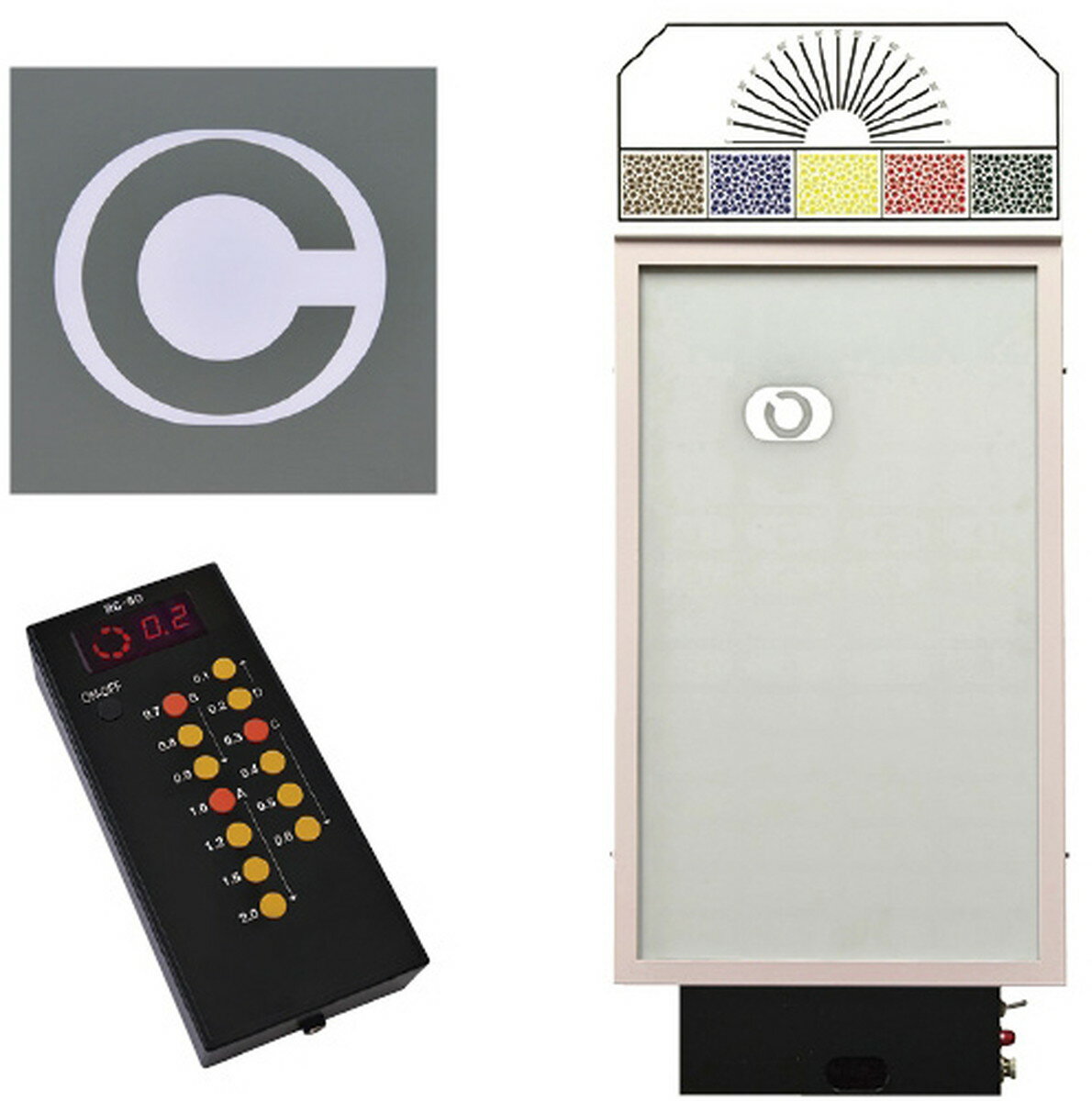 ★ポイント最大16倍★【送料無料】-LED式視力検査器（壁掛式・5m用） RC-90B-5N(4ホウコウ) 品番 my24-3182-03-- 1入り-【MY医科器機】JAN 4582553600341