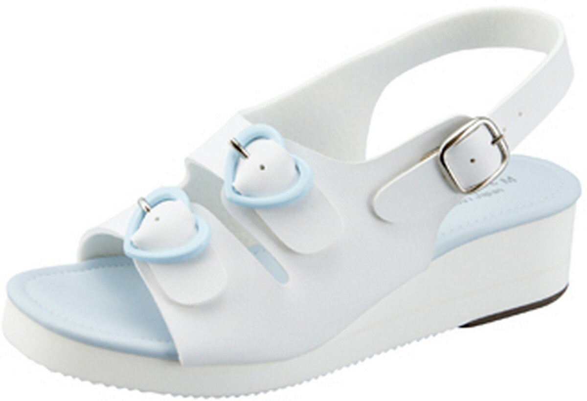 ★ポイント最大16倍★【全国配送可】-ハート2バックルサンダル KS-124(サックス) 品番 my24-6544-0201 1入り-【MY医科器機】JAN