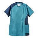 ★ポイント最大16倍★【全国配送可】-スクラブ(レディス・半袖) CHM355-43(ターコイズXブル 品番 my24-8123-0104 1入り-【MY医科器...